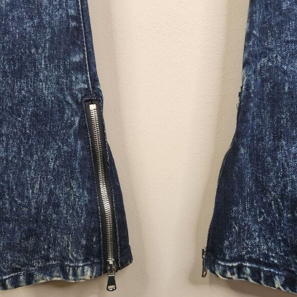 MacKeen Market Mens Pierre Faded Distressed Patchwork Seam Zip Jeans 40x31 - Picture 5 of 8